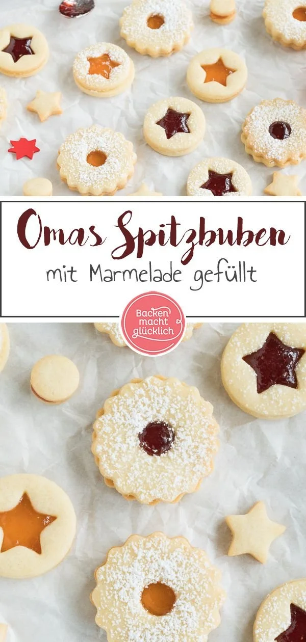 Linzer Augen Kekse mit Marmelade für Weihnachten
