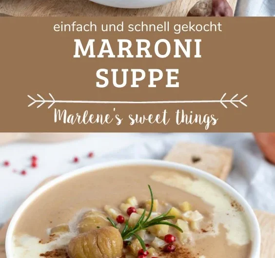 Köstliche Maronen Zimt-Suppe in einer Schüssel, perfektes Herbstrezept.