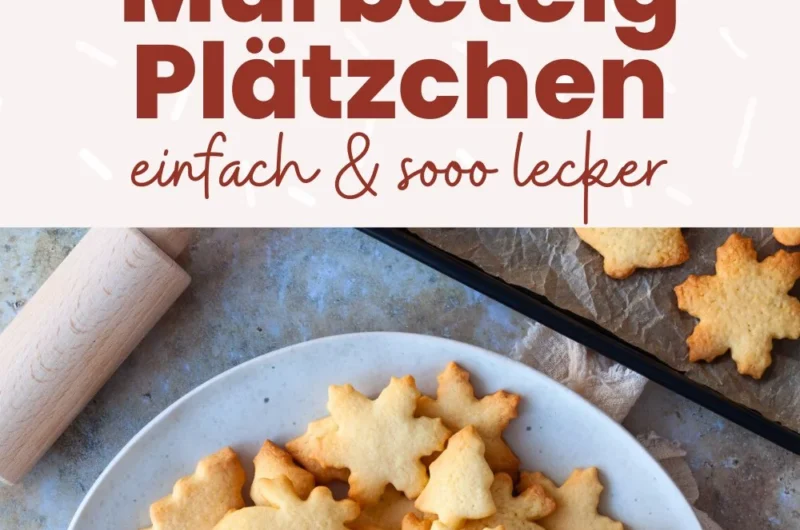 Leckere Mürbeteig Plätzchen auf einem Teller, ideal für Geselligkeit.