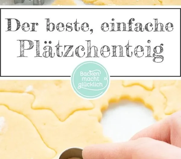 Plätzchenteig für Butterplätzchen in weihnachtlicher Backumgebung