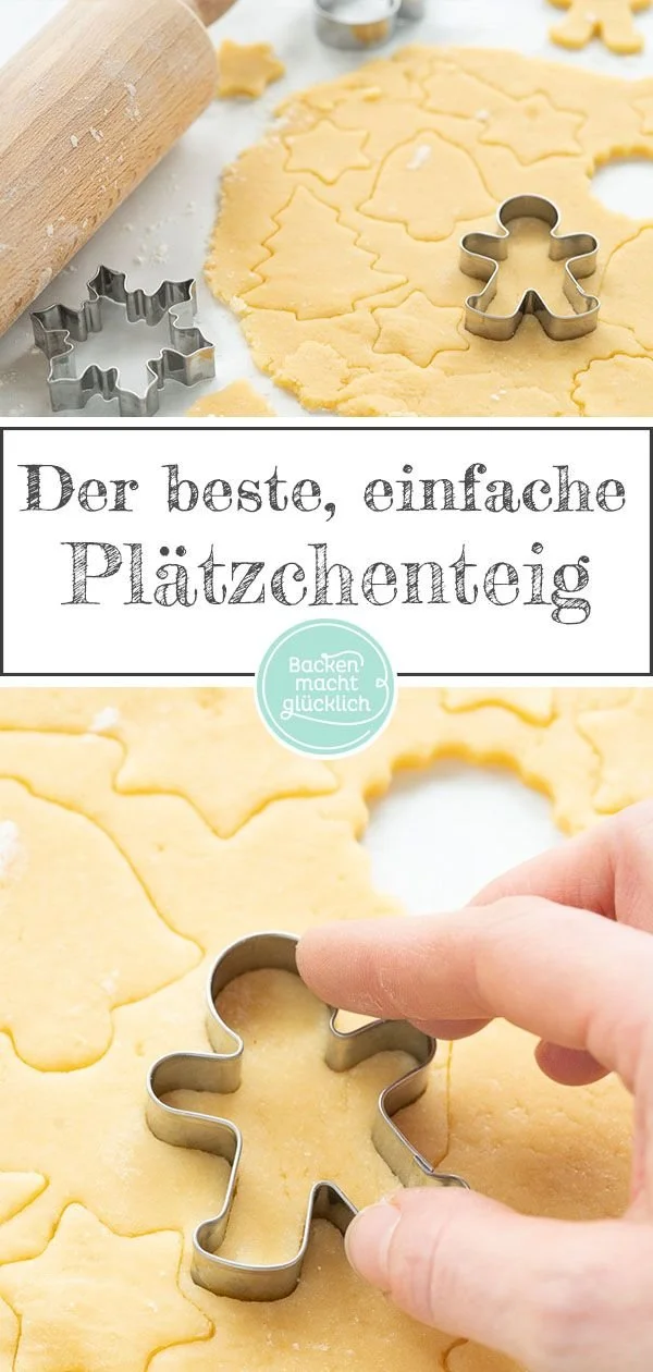 Plätzchenteig für Butterplätzchen in weihnachtlicher Backumgebung