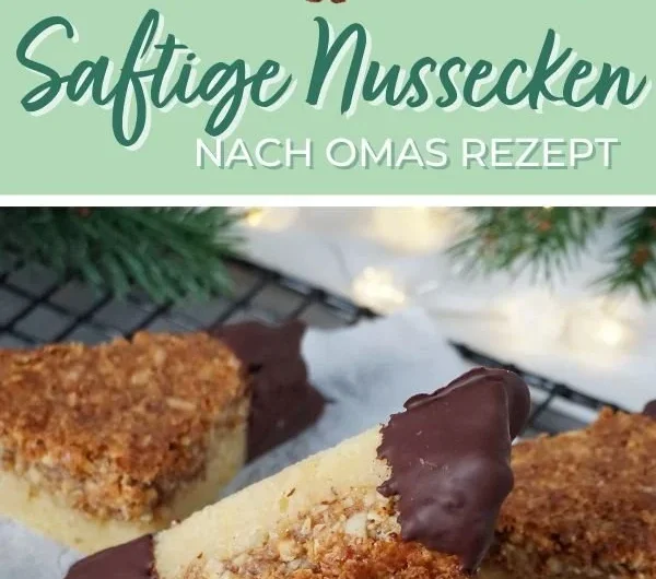 Rezept für saftige Nussecken, ein köstliches Gebäck mit Nüssen