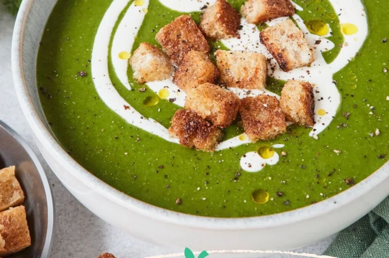 Winterliche Grünkohlsuppe mit frischem Grünkohl und würzigen Zutaten